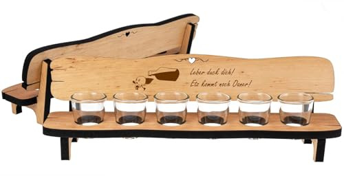 Lila Lotte Holz Schnapsbank, mit 6 Gläsern, Wunschtext, Geschenk zum Geburtstag, Jubiläum und vielen Anderen Anlässen