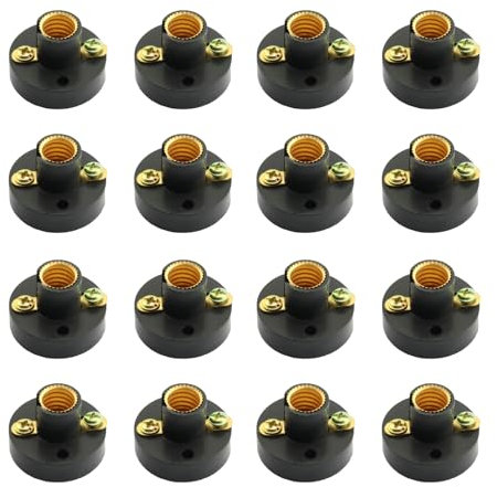 tooloflife Lot de 16 douilles E10 : culot à vis avec ampoules, supports en plastique noir en cuivre pour expériences scolaires, projets de bricolage et outils de maison