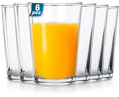 Vilde Gläser-Set Trinkgläser Gläser set Wassergläser Saftgläser Universalgläser als Wasser Glas I hohe Stoßfestigkeit Saftgläser Schorlegläser Longdrinkgläser Trinkgläser Glass - 200 ml - 6 teilig