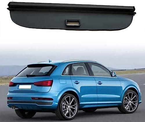 GHUYGTT Einziehbarer Auto Hintere Kofferraum Hutablage Für Audi Q3 2010-2012, Trunk Cargo Abdeckung Schattenschutz Autozubehör
