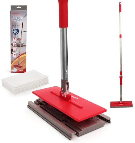 Floor Mop with Easy Sheet Attachment, Includes 10 Disposable Sheets, Mopplex Efficient Mop Cleaner for Hardwood and All Hard Floor Surfaces, Ideal Floor Cleaner Mop for Fast and Effective Floor Care