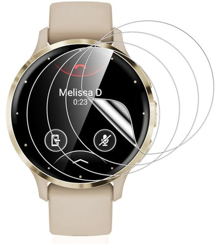 Vauki 4 Stück Schutzfolie für Garmin Venu 3s,Anti-Staub Displayschutz,Weiches TPU Displayfolie,Blasenfrei,Einfache Installation,HD Transparent Kratzfest Displayschutzfolie für Garmin Venu 3s
