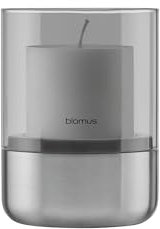 blomus Windlicht -Calma- | Kerzenhalter aus hochwertigem Stahl und Glas | Farbe Stainless Steel | Größe S | 10L x 10B x 14H cm | Indoor | exkl. Kerze