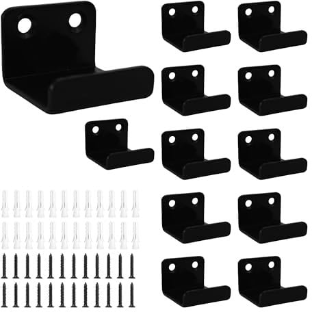 bociloy 12Pcs Black Tile Display Wall Hanger, Stainless Steel Billboard Mounting Brackets, Heavy Duty Wall-Mounted Tile Hooks for Ceramics, Mirrors, Picture Frames (35x23x30mm)