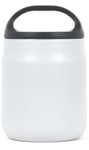 Lifeventure 600ml TiV Insulated Stainless Steel Food Flask | Screw-Lid with Handle for Easy Carrying or to Attach to a Bag, Keeps Food Hot for 6 Hours or Cold for 12 Hours, Light Grey