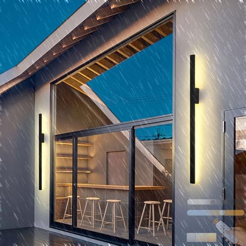 Applique da Parete per Esterni a LED dimmerabile con Telecomando, Lampada IP65 Impermeabile, Applique in Alluminio, 3 Temperature di Colore, luci Moderne 3000K/4500K/6000K per Giardino e Cortile.