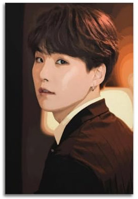 UHMVVT Poster, Motiv: Rap BTS Suga Poster8, dekoratives Gemälde, Leinwand, Wandposter und Kunstdruck, modernes Familienschlafzimmer, Dekoration, Poster, 20 x 30 cm