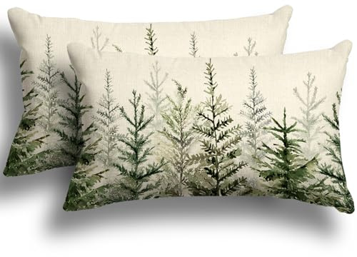 ZWJD Kissenbezug Weihnachten 40x60 2er Set Weihnachts Kissenbezüge Dekokissen Weihnachtsdeko innen Kissenhülle für Deko Weihnachten Sofa Schlafzimmer Couch Weihnachtskissen 40x60 cm