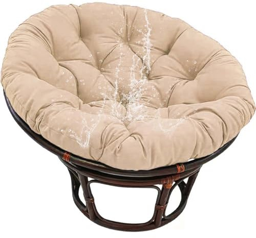 Generisch Polster FüR Papasansessel,Rundes Auflage, Bodenkissen Gepolstert Sitzkissen RattanstüHle Sitzkissen, FüR Korbsessel Outdoor GartenmöBel Sitzauflage Auflage,Khaki,140cm