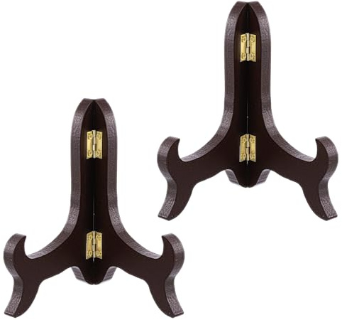 Tellerständer Holz Für Kleine Teller 2 Stück Tellerhalter Schwarze Acrylstaffeleien Platten Display Ständer Telleraufsteller Klappbar Plattenhalter Aufsteller Ständer Für Von Sammelteller 12.6×8 CM