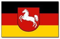 Niedersachsen Flagge 90x150 cm – Robuste Hissfahne mit 2 Ösen für Fahnenmast