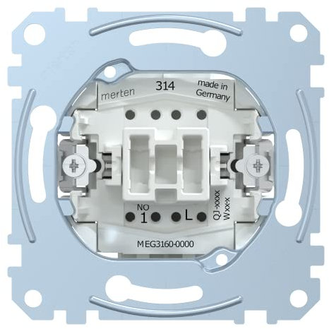 Schneider Electric Merten Taster-Einsatz mit Orientierungslicht zum Einbau von Schalter und Steckdose, 10A, AC 250V, Unterputz, Artikelnummer MEG3160-0000