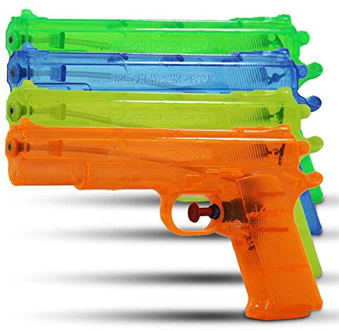 HC-Handel Wasserpistole transparent, 24cm, 6er pack, farblich sortiert