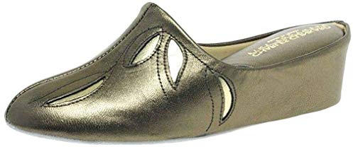 Relax Charles Clinkard Molly Leather Slipper 5 Pewter