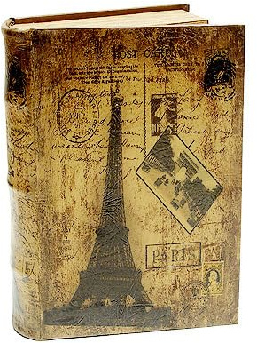 zeitzone Hohles Buch Geheimfach Paris Eiffelturm Nostalgie Buchsafe Antik-Stil 25,5cm