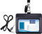 Wisdompro Porta Badge Pelle, Porta Badge da Collo con 58 cm Portachiavi Collo, Nero (Orizzontale)