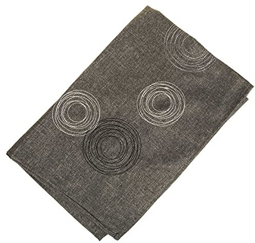 SIDCO Tischdecke grau Ringe Tischtuch Tischband Mitteldecke Kreise 85 x 85 cm