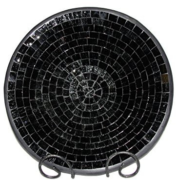 Deko - Schale Glasmosaik rund schwarz / glitter 30 cm