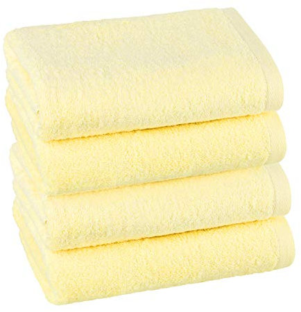 PremiumShop321 4er Set Handtuch 50x100 cm - 500g/m² ohne Bordüre-gelb