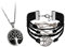 OIDEA Men's Tree of Life Necklace with Bracelet: Set of 2 Women's Tree of Life Necklace Stainless Steel Leather & Infinity Cat Braided Rope Leather Bracelet Unisex Jewellery Set Gift, Leather, Without