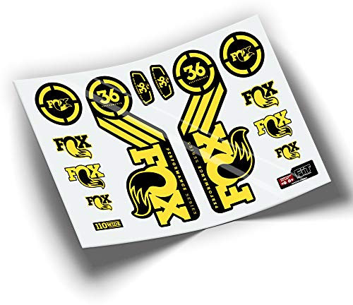 PEGATINEA Gabel Vinyl Aufkleber Decals Fahrrad Fox 36 2016 WP58 (GELB 025)