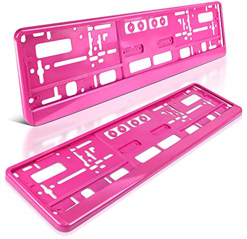 schildEVO 2 Kennzeichenhalter | Think PINK | Auto PKW Kfz | ROSA Magenta | Nummernschildhalter | Kennzeichenverstärker | DHL-Versand