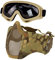 Yzpacc Airsoft Maske mit Brille, Faltbare Half Face Airsoft Mesh Maske mit Gehörschutz für Paintball Schießen Cosplay CS Spiel (MA Dschungel)