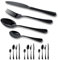 GOODFEER Cutlery Set,16-Piece Stainless Steel Flatware for 4 People Dinner Spoon Knife and Fork Sets, Mirror Polished Black Tableware