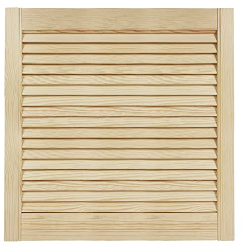 DecoMeister Lamellentüren aus Holz 594x606 mm Massivholz Lamellentür Holztür Schranktür mit offenen Lamellen für Kleiderschrank Möbelfronten Einzeln