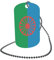 U24 Dog Tag Erkennungsmarke ID Tag an Kette Flagge Sinti und Roma Alu 30 x 50 mm
