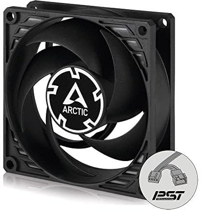 ARCTIC P9 PWM PST - Ventilador de PC, Ventilador de Caja PWM de 92 mm con Divisor de Cable, optimizado para presión estática, 200-3000 RPM, Motor silencioso y eficiente, Modo 0 dB - Negro