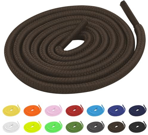 TBOC Cordones Redondos [Marrón] [120 cm] para Calzado Zapatos Deportivas Zapatillas Botas | Cordón Patines Fútbol Deporte | Compatibles con Converse Nike Adidas Panama Jack Asics Vans