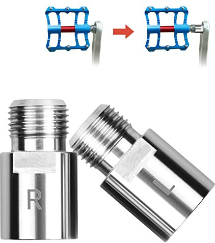 1 Paar Fahrrad Pedal Extender Chrom-Molybdän-Stahl 20 mm Fahrradpedalverlängerungen Extended Pedal Spacer Pedalverlängerung mit L- und R-Markierungen für Mountainbikes für Klappräder für Rennräder