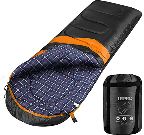 URPRO 3-4 Jahreszeiten 1,6 kg Flanell Schlafsack Bedeckt Winter, Herbst, Frühling, Hergestellt aus Hohlfaser und, Hautfreundlich Wasserabweisend