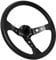 Acclcors Volante universale da corsa, volante da gioco, 13,6, 6 bulloni, impugnatura in vinile, in pelle, con tasto corno per corsa/rallye/motore/auto-simulazione (nero)