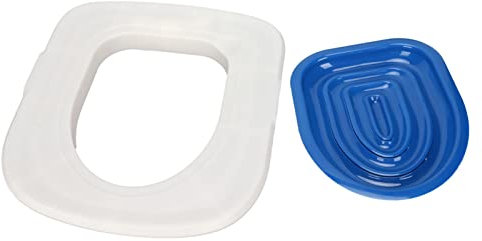 Kit de Entrenador de Inodoro para Gatos, Entrenador de Inodoro Reutilizable para Gatos, Universal, Ecológico para el Hogar para Limpiar Mascotas (Bandeja Blanca, 1 Soporte Interior Azul)