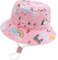 XYIYI Unisex Baby Kleinkind Rosa Einhorn Sonnenhut Kinder für 4-8 Jahre Jungen Mädchen mit Breite Krempe