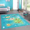 CARPETIA Lernteppich für Kinder „Tiere & Kontinente spielend Lernen“ Weltkarte türkis-blau, 200 x 290 cm