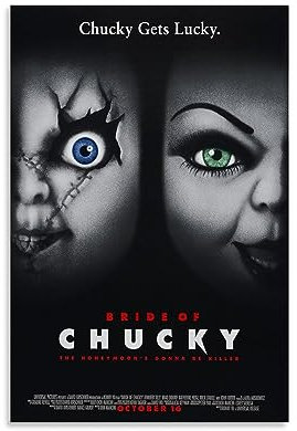 UMCHU Bride of Chucky Poster Dekorative Malerei Leinwand Wandkunst Wohnzimmer Poster Schlafzimmer Malerei,Wandkunst Bilddruck Moderne Familienzimmer Dekor 24x36inch(60x90cm)