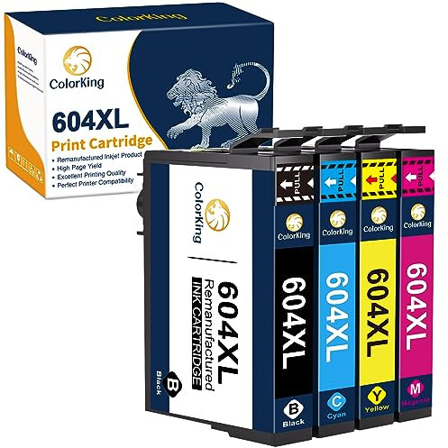 ColorKing 604 XL Patronen Kompatibel mit Epson 604 XL für Epson xp 2205 patronen für Epson Expression Home XP-2200 XP-3200 XP-4205 Workforce WF-2910 WF-2930 WF-2935(1Schwarz 1 Cyan 1Gelb 1Magenta)