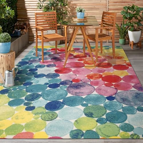 TALETA Outdoor Teppich Wetterfest, Teppich für Balkon, Outdoor Carpet, Wohnzimmer Balkon Küchenteppich, Outdoorteppich für Balkon, Garten, Groß: 120 x 170 cm