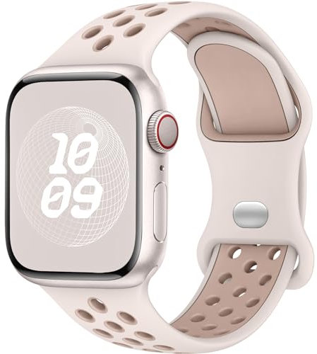 Yoohoo Sport Armband Kompatibel mit Apple Watch Armband 46mm 45mm 44mm 42mm 41mm 40mm 49mm 38mm, Poröses Atmungsaktiv Silikon Band für iWatch SE Ultra Series 10 9 8 7 6 5 4 3 2 1 Damen Herren