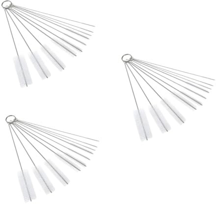 PartyKindom 30pièces Brosses De Nettoyage pour Acier Inoxydable Et Nylon pour Nettoyage des des Tubes Difficiles Accès Blanc