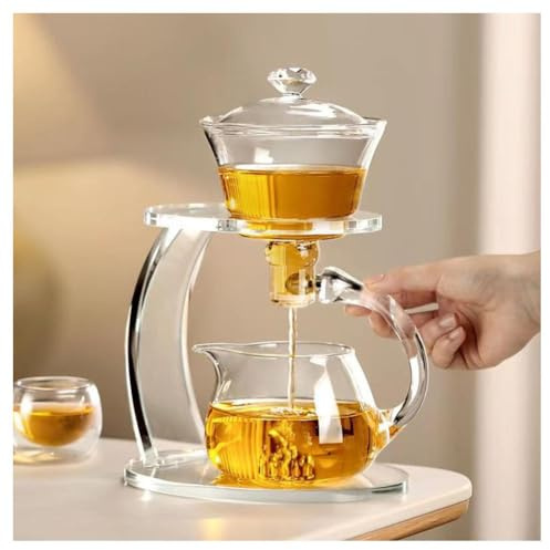 KALWEL Magnetic Teapot, Lazy Semi-Automatic Glass Tea Maker, Heat Resistant, Perfect for Loose Tea, Flower Tea, and Holiday Gifts