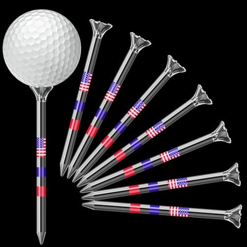 Rolitwils 3 1/4'' Golf Tees, 50 Pack - Unbreakable Plastic Tees with Big Cup & 8 Prongs, Reduces Friction & Side Spin, Long Golf Tees Bulk for Men, Essential Golf Accessories