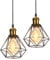 TOKIUS Lot de 2 Lustres Suspensions Industrielles Vintages Plafonniers Luminaires Rétro E27 Douille Laiton Design Métal Cage Ø160mm éclairage Plafond Pour Salon Cuisine Chambre