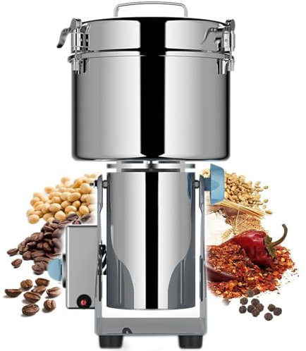 ExoticaBlend Moulin à Grain Électrique Broyeur à Épices avec Lames INOX à 3 Couches Moulin à Café Broyage Super Fin 32000 r/Min Finessepour Moudre Matières Secs Céréales Herbes,4500g