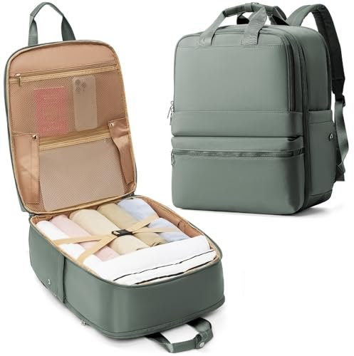 UPPACK Handgepäck Rucksack, 45x36x20, 40L Wasserdicht Travel Backpack Business Rucksack Damen Weekendertasche Armeegrün