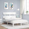 Sufrk Massivholzbett mit Kopfteil Bettgestell Bed Frame Holzbett Kopfteil Bett Schlafzimmer Bett Massivholzbetten Weiß 140x200 cm - 3193532