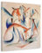 YYUEQIL Poster mit vier Füchsen von Franz Marc, Expressionismus, Gemälde auf Leinwand, Wandkunst, Rollbild, Druck, Wohnzimmer, Wände, Dekoration, Zuhause, Rahmen, 30 x 30 cm